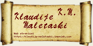 Klaudije Maletaški vizit kartica